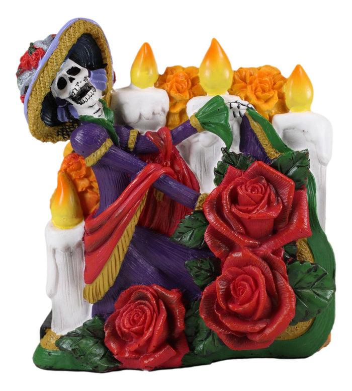 Ebros Gift Sugar Skull Day Of The Dead Gothic Rose Lady Catrina Napkin Holder Figurine