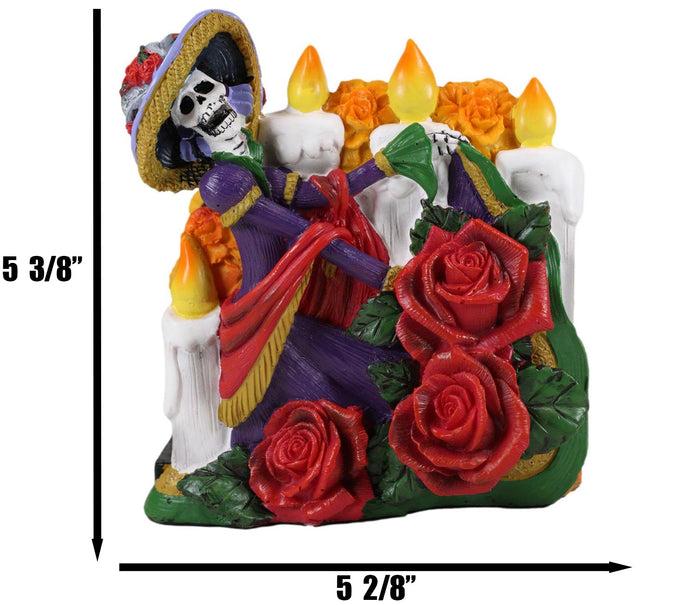 Ebros Gift Sugar Skull Day Of The Dead Gothic Rose Lady Catrina Napkin Holder Figurine