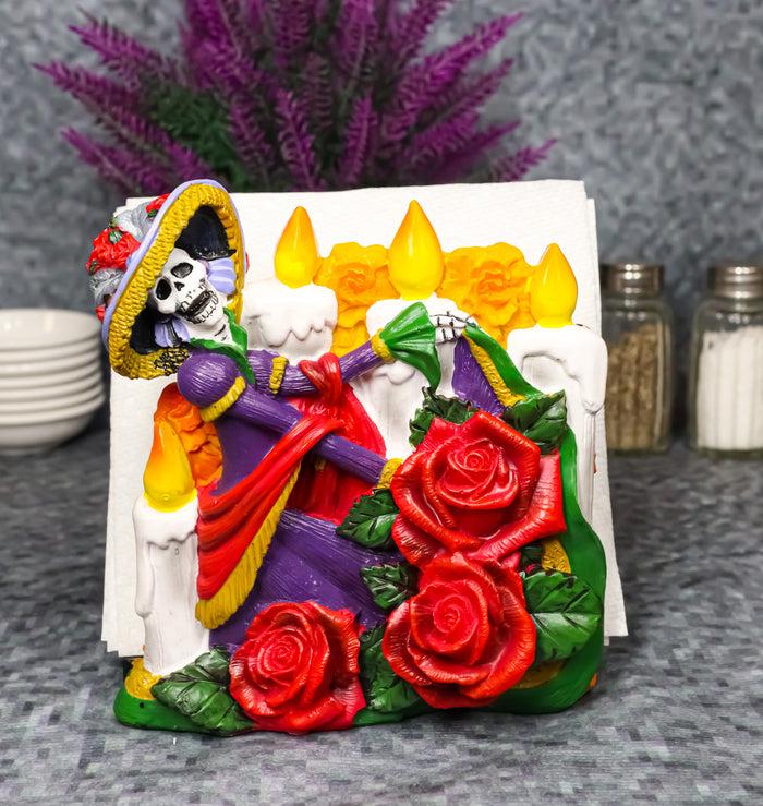 ebros gift Sugar Skull Day Of The Dead Gothic Rose Lady Catrina Napkin Holder Figurine