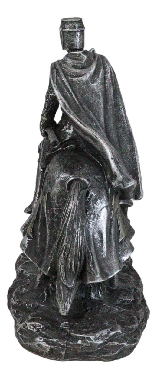 Ebros Gift Suit Of Armor Crusader Knight With Long Spear Riding On Cavalry Horse Figurine