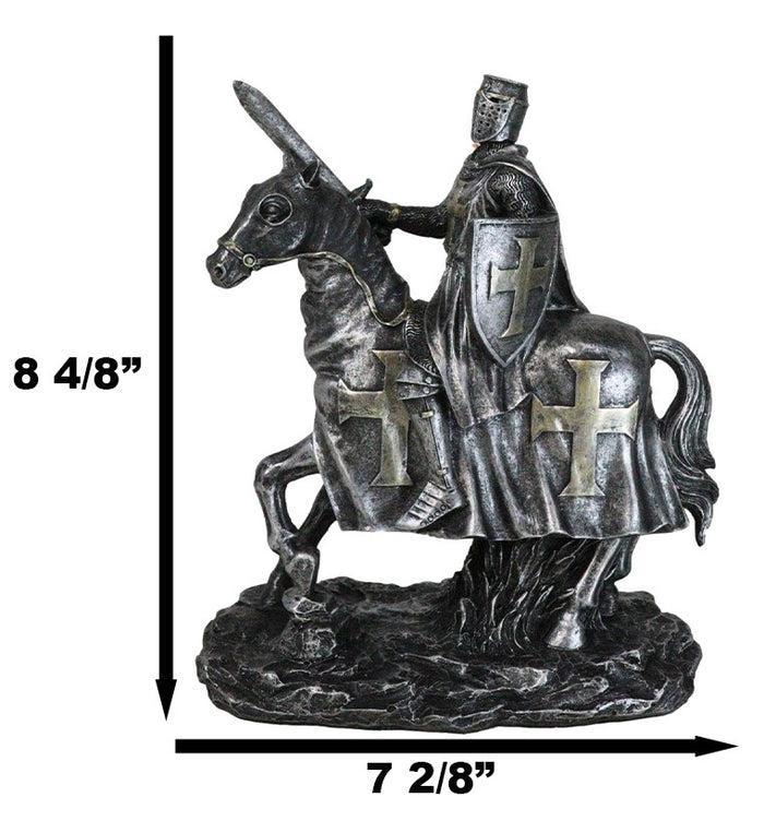 Ebros Gift Suit Of Armor Crusader Knight With Sword And Shield On Cavalry Horse Figurine