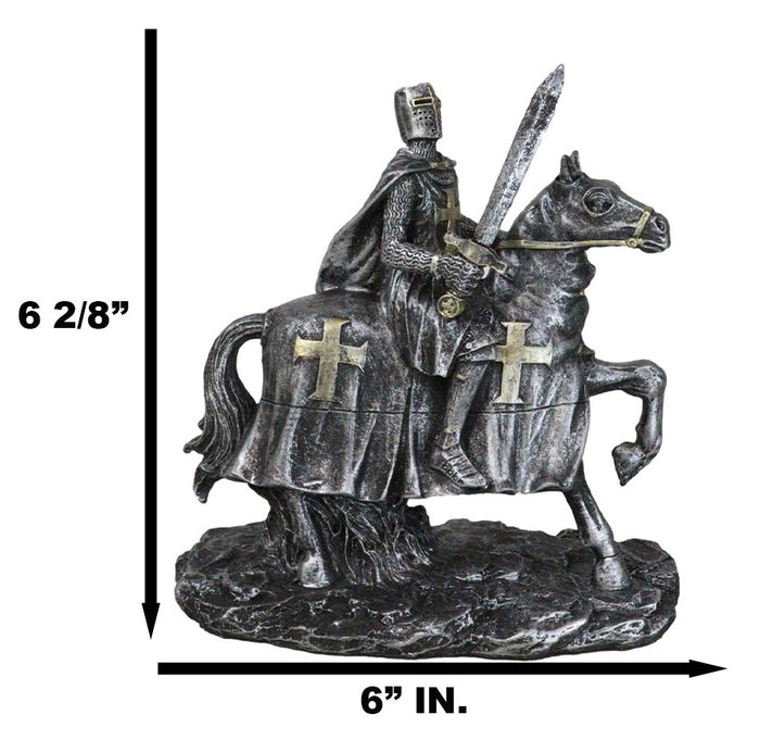 Ebros Gift Suit Of Armor Crusader Knight With Sword Riding On Heavy Cavalry Horse Figurine