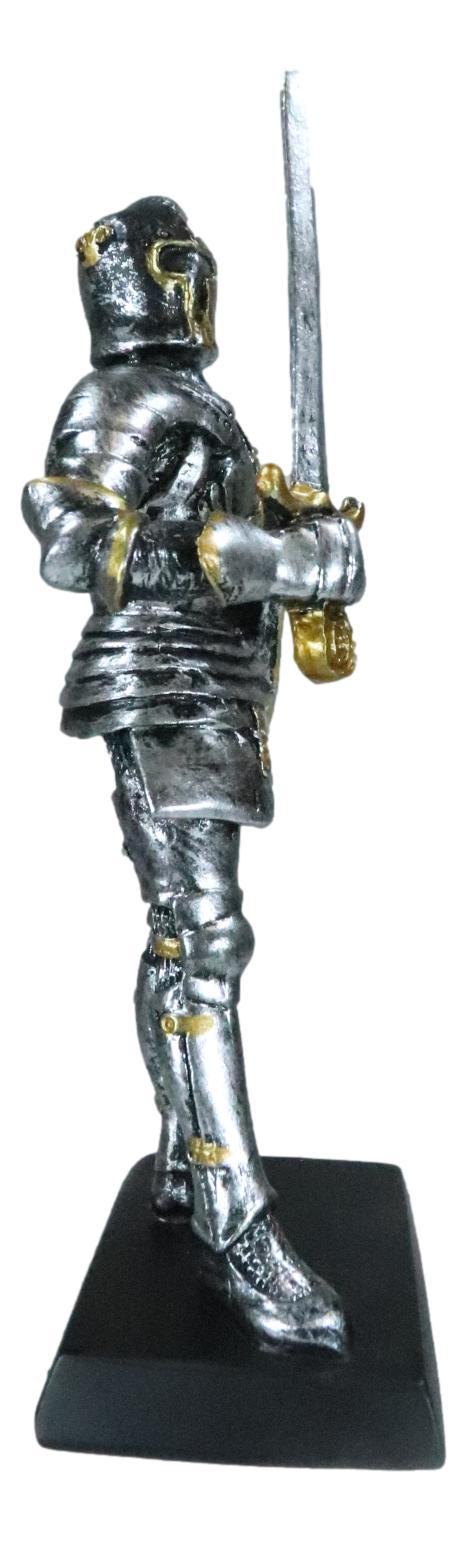 Ebros Gift Suit Of Armor Medieval Knight Guard With Broad Shield And Sword Mini Figurine
