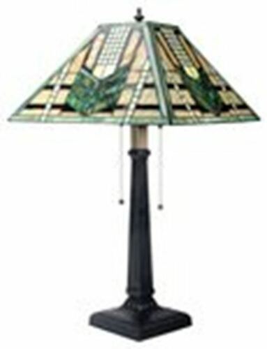 Ebros Gift Summit Collection 26 Inch Stained Glass Pattern Shade Green Arrow Mission Lamp