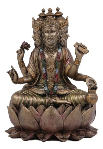 Ebros Gift Supreme Cosmic Soul Hindu Deity Brahma Brahman Four Faced Vedas Trinity Statue