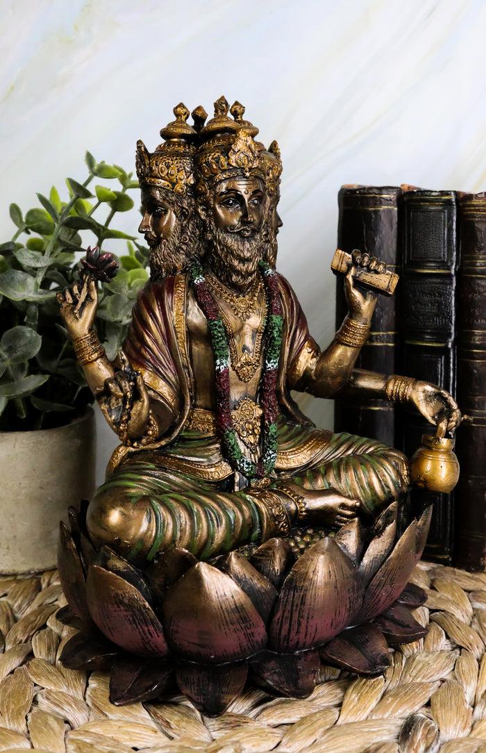 Ebros Gift Supreme Cosmic Soul Hindu Deity Brahma Brahman Four Faced Vedas Trinity Statue