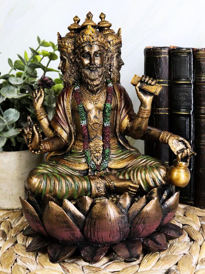 ebros gift Supreme Cosmic Soul Hindu Deity Brahma Brahman Four Faced Vedas Trinity Statue