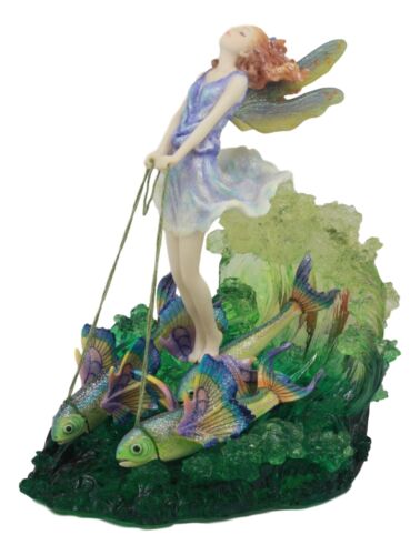 Ebros Gift Surfer's Dream Josephine Wall Statue Ocean Fairy Riding Rainbow Fish Chariot