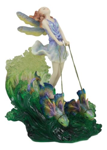 Ebros Gift Surfer's Dream Josephine Wall Statue Ocean Fairy Riding Rainbow Fish Chariot