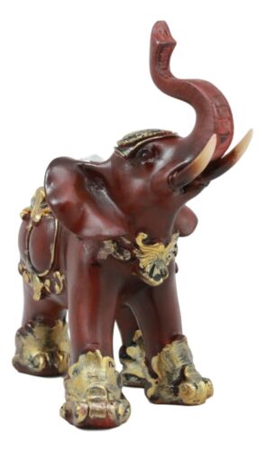 Ebros Gift Thai Buddhism Decorated Feng Shui Elephant With Trunk Up Left Facing Figurine