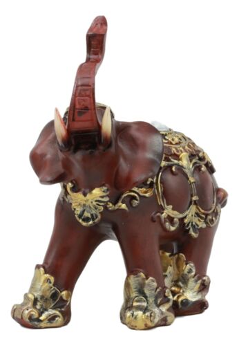 Ebros Gift Thai Buddhism Decorated Feng Shui Elephant With Trunk Up Left Facing Figurine