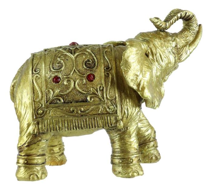 Ebros Gift Thai Buddhism Noble Golden Elephant Trumpeting With Trunk Up Figurine Sculpture
