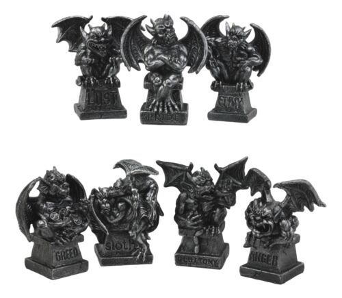 Ebros Gift The Allegorical Seven Deadly Sins Gargoyle Figurine Set Of 7 Wicked Gargoyles