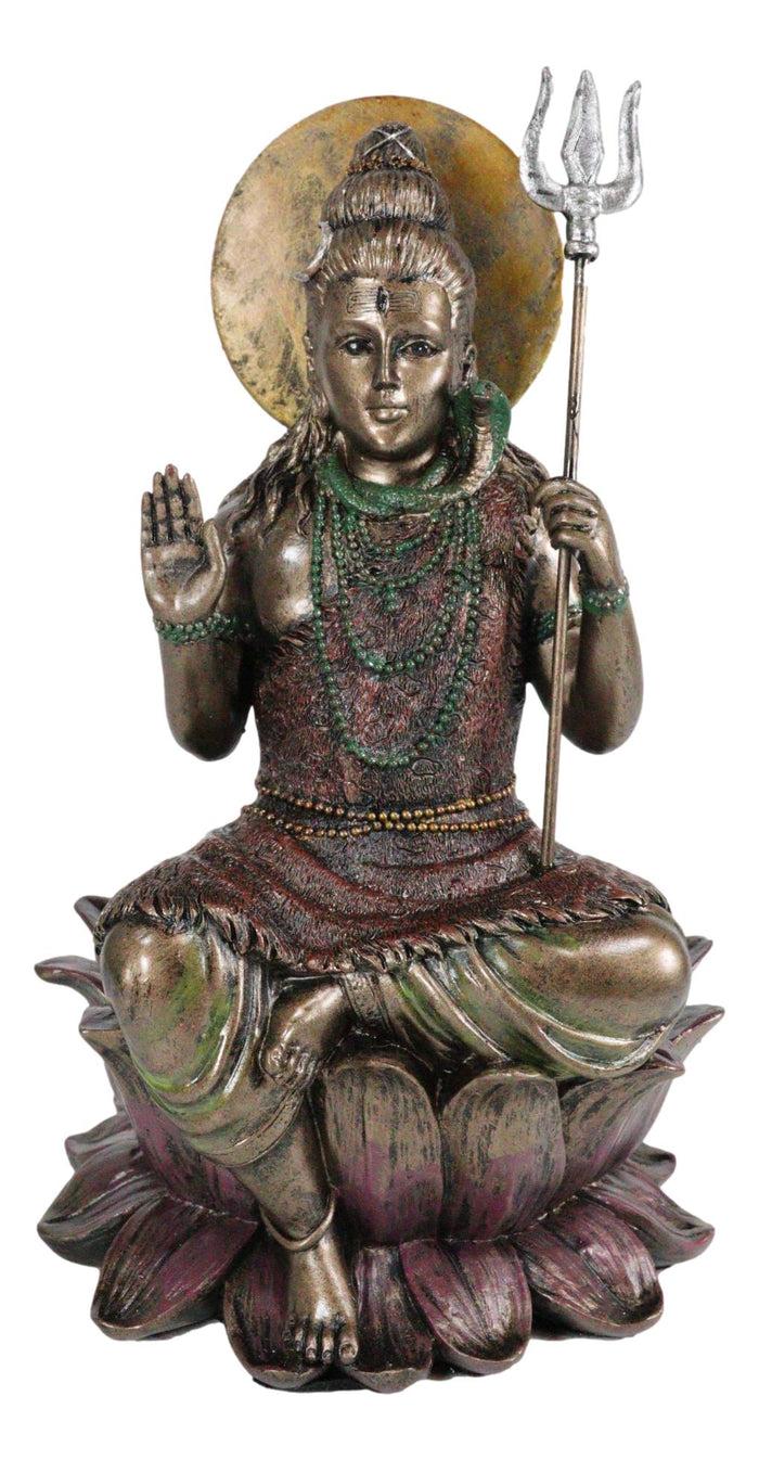 Ebros Gift The Auspicious One Lord Shiva On Lotus Throne Statue Mahadeva Omniscient Yogi