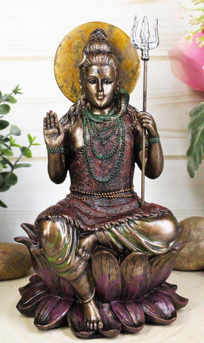 ebros gift The Auspicious One Lord Shiva On Lotus Throne Statue Mahadeva Omniscient Yogi