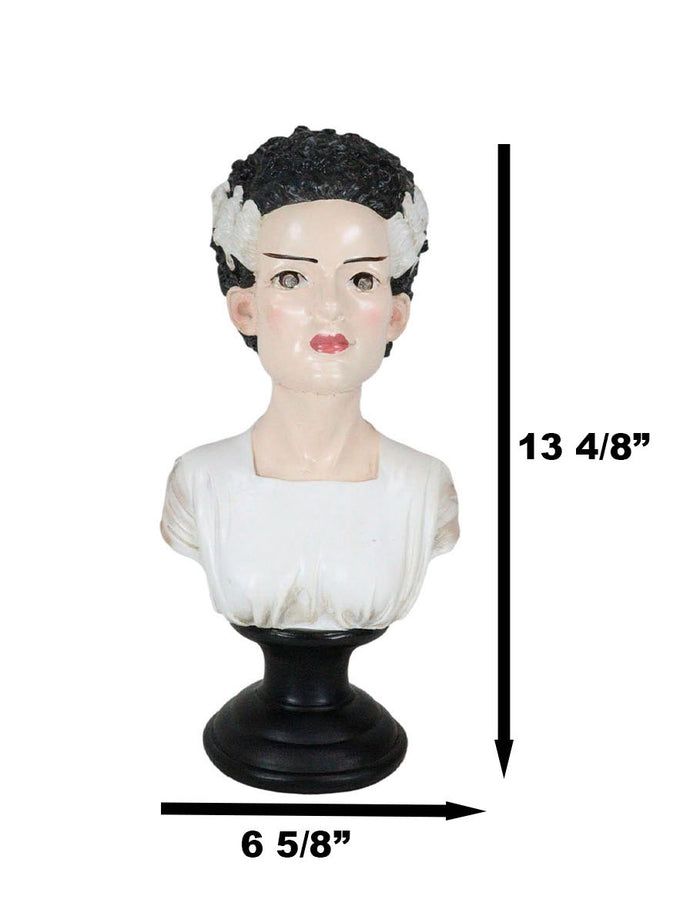 Ebros Gift The Bride Of Frankenstein Bust Figurine With Red Bloodshot LED Light Up Eyes