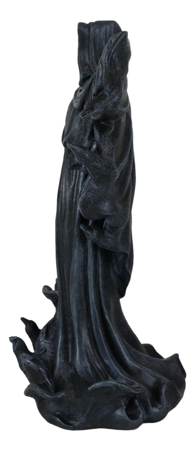 Ebros Gift The Dark Lord Boogeyman Black Death Grim Reaper With Raven Crows Figurine