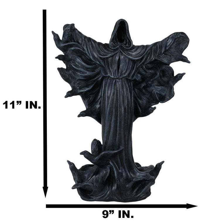 Ebros Gift The Dark Lord Boogeyman Black Death Grim Reaper With Raven Crows Figurine