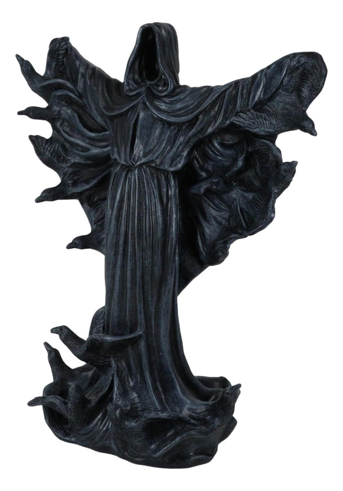 Ebros Gift The Dark Lord Boogeyman Black Death Grim Reaper With Raven Crows Figurine