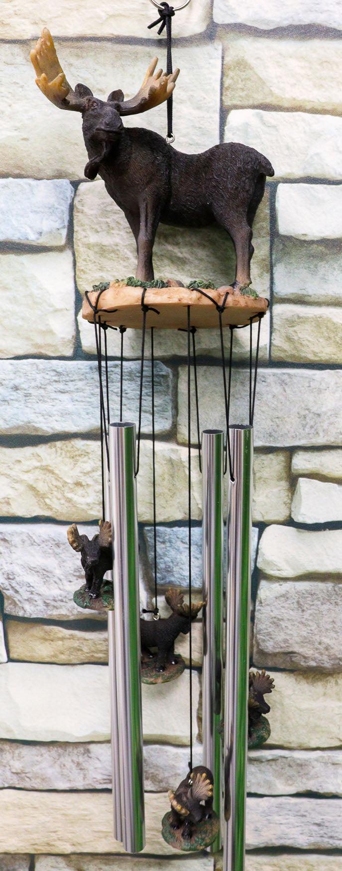 Ebros Gift The Emperor North American Moose Resonant Relaxing Wind Chime Garden Patio