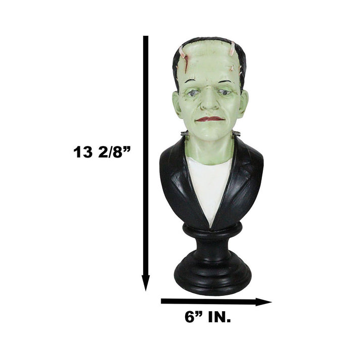 Ebros Gift The Groom Mr Frankenstein Bust Figurine With Green Poison LED Light Up Eyes