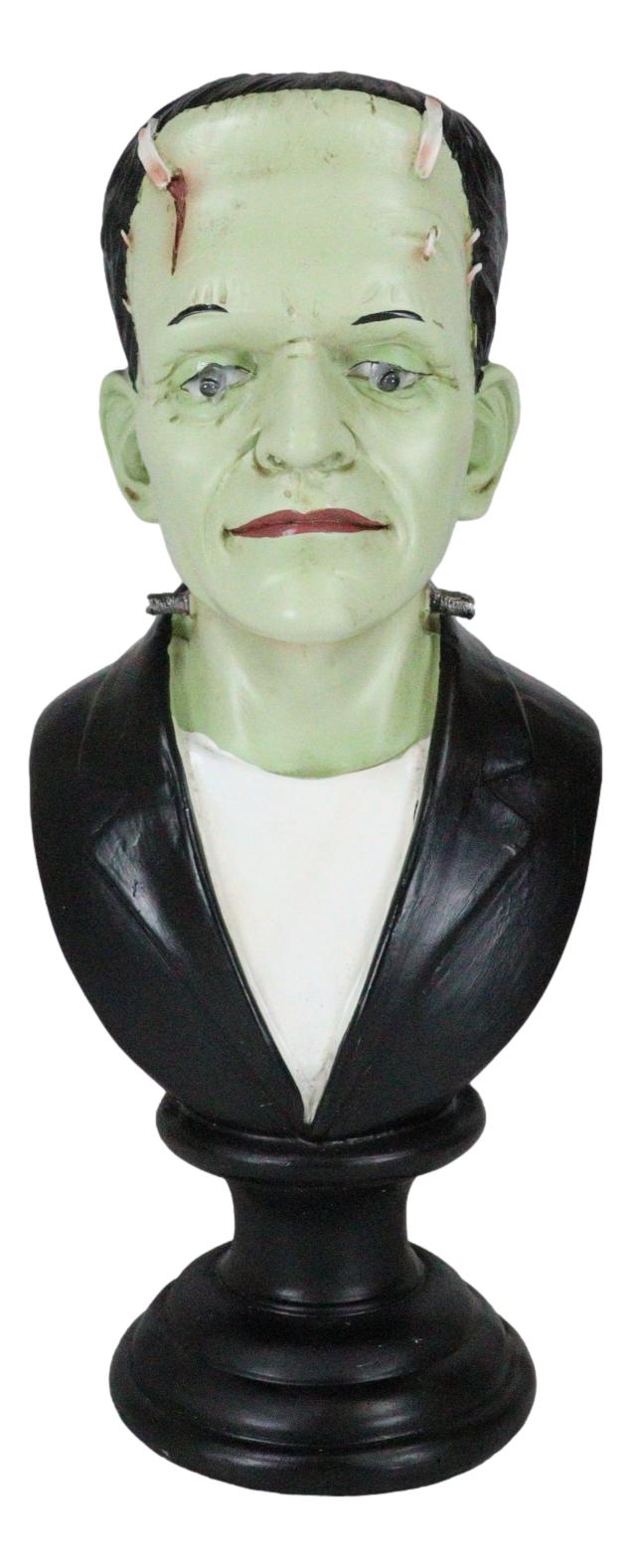 Ebros Gift The Groom Mr Frankenstein Bust Figurine With Green Poison LED Light Up Eyes