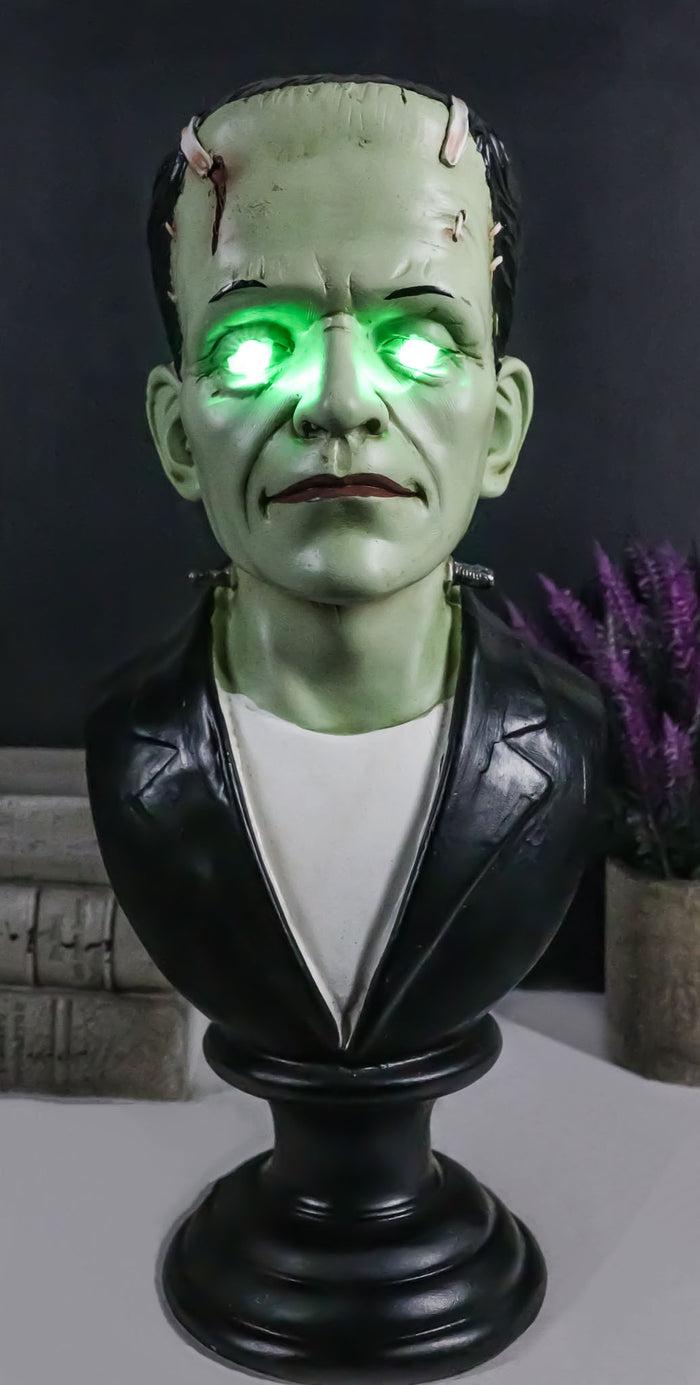 ebros gift The Groom Mr Frankenstein Bust Figurine With Green Poison LED Light Up Eyes