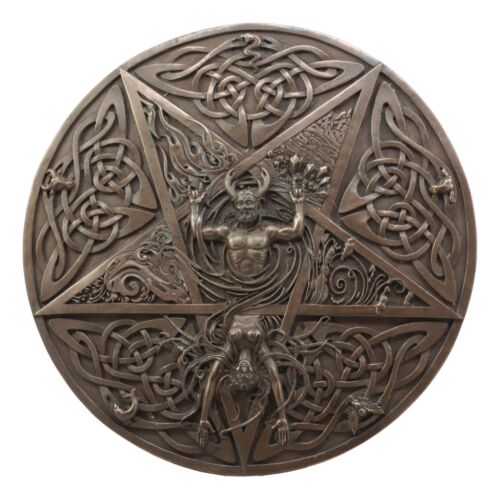 Ebros Gift The Horned God & Goddess Elemental Celtic Knotwork Pentacle Wall Plaque Figure