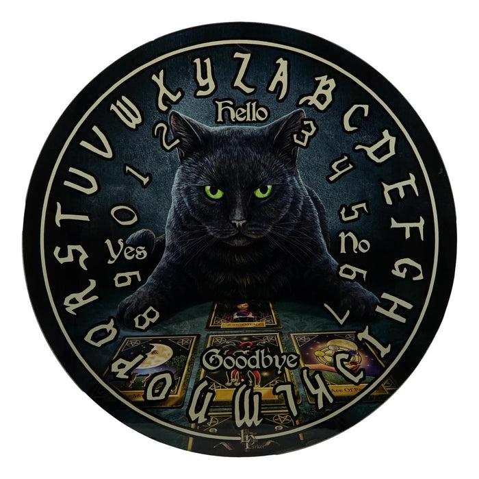 Ebros Gift The Reader Cat Artwork Glass Top Spirit Ouija Board Small Table Home Decor