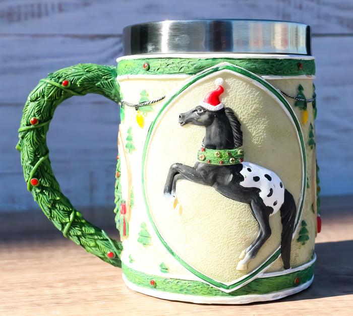 ebros gift The Trail Of Painted Ponies Appy Holidays Christmas Santa Horse Tankard Mug