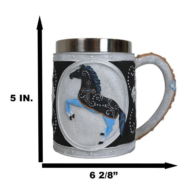 Ebros Gift The Trail Of Painted Ponies Crossroads Christian Faith Cross Horse Tankard Mug