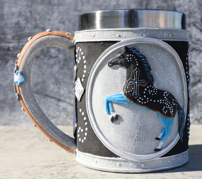 ebros gift The Trail Of Painted Ponies Crossroads Christian Faith Cross Horse Tankard Mug