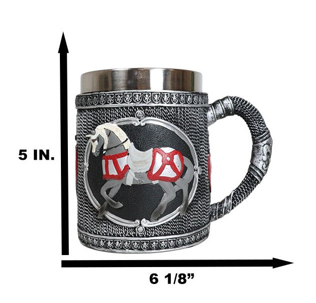 Ebros Gift The Trail Of Painted Ponies Crusader Knight Cavalier Medieval Horse Tankard Mug