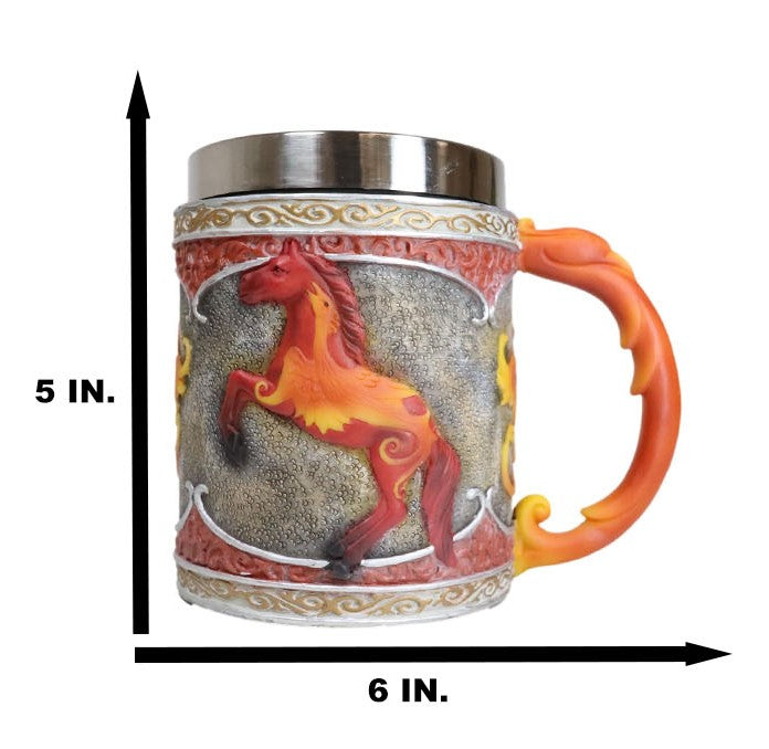 Ebros Gift The Trail Of Painted Ponies Emergence Fire Phoenix Rebirth Horse Tankard Mug
