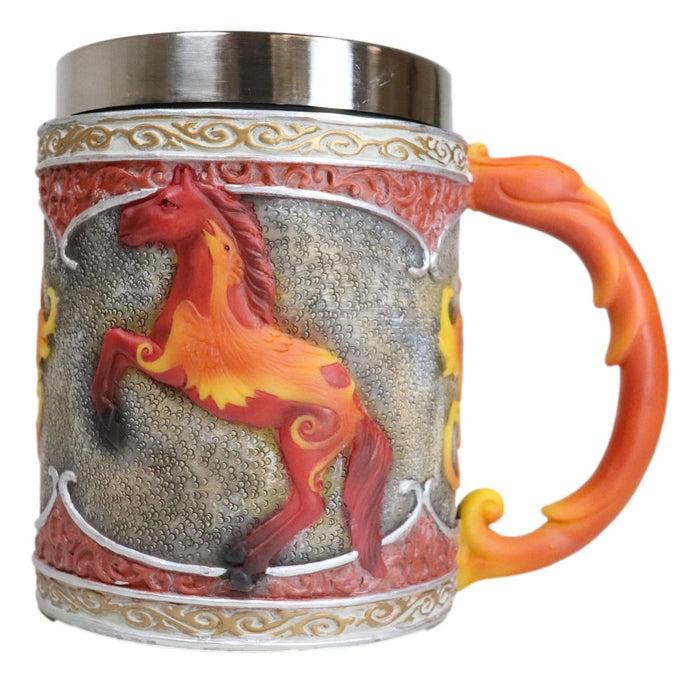 Ebros Gift The Trail Of Painted Ponies Emergence Fire Phoenix Rebirth Horse Tankard Mug