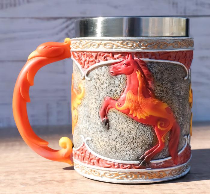 ebros gift The Trail Of Painted Ponies Emergence Fire Phoenix Rebirth Horse Tankard Mug