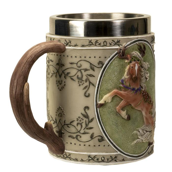 Ebros Gift The Trail Of Painted Ponies Forest Spirit Antler Deer Steed Horse Tankard Mug