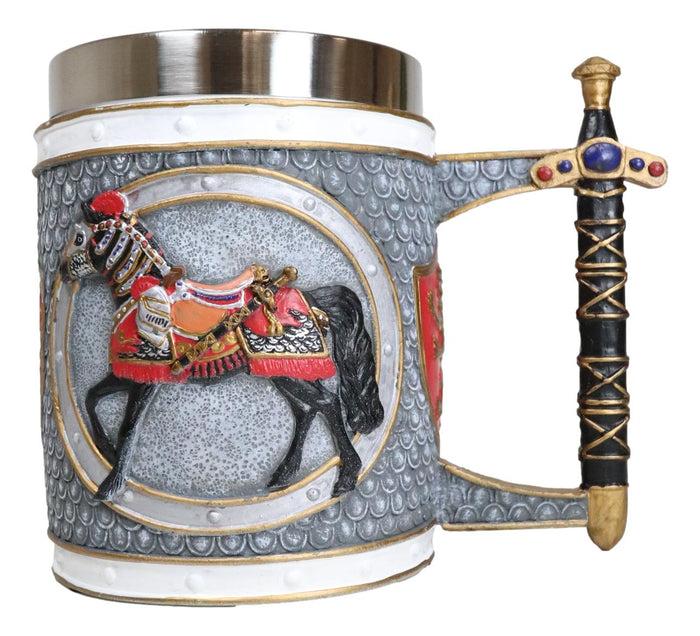 Ebros Gift The Trail Of Painted Ponies Super Charger King's Cavalier War Horse Tankard Mug
