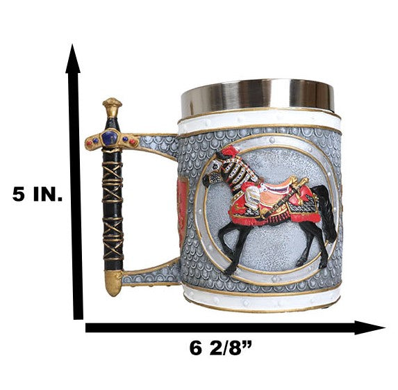 Ebros Gift The Trail Of Painted Ponies Super Charger King's Cavalier War Horse Tankard Mug