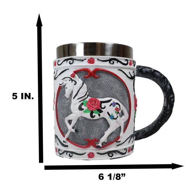 Ebros Gift The Trail Of Painted Ponies Tribal Rose Thorny Valentines Horse Tankard Mug