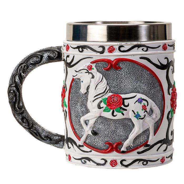 ebros gift The Trail Of Painted Ponies Tribal Rose Thorny Valentines Horse Tankard Mug