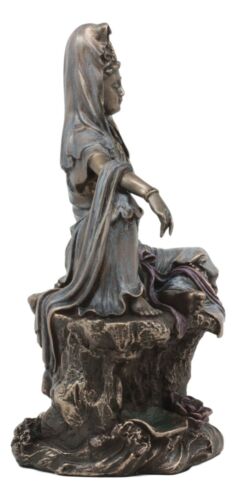 Ebros Gift The Water And Moon Goddess Kuan Yin Bodhisattva Statue In Bronzed Resin 7"Tall