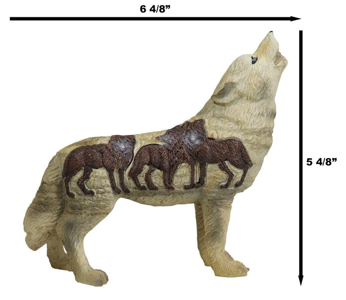 Ebros Gift The Wolf Spirit Collection Aardwolf Wolfpack Figurine Howling Wolf 6.25"L
