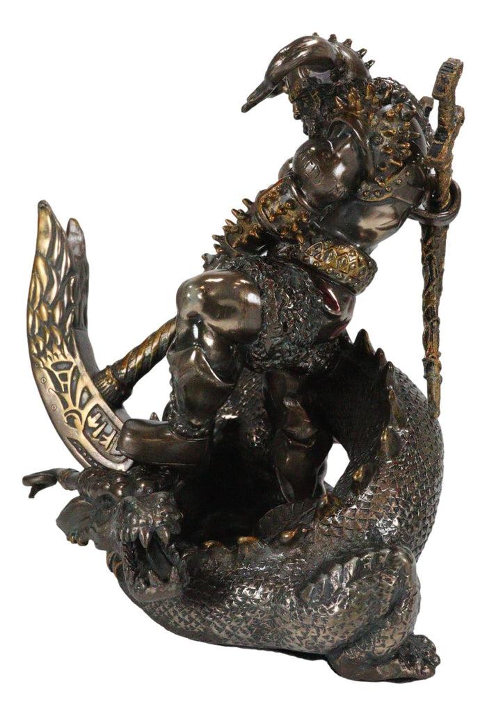 Ebros Gift Thor Ragnarok Figurine Norse Donar Slaying Midgard Dragon With Mjolnir Hammer