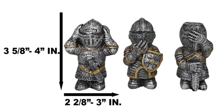 Ebros Gift Three Wise Medieval Crusader Knights See Hear Speak No Evil Suit Of Armor Set