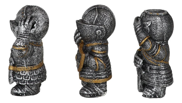 Ebros Gift Three Wise Medieval Crusader Knights See Hear Speak No Evil Suit Of Armor Set