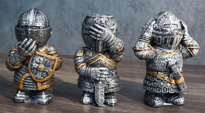ebros gift Three Wise Medieval Crusader Knights See Hear Speak No Evil Suit Of Armor Set