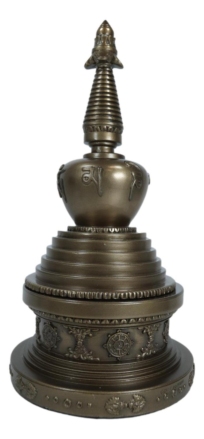 Ebros Gift Tibetan Buddhism Buddha Nirvana Meditation Round Stupa Jewelry Box Statue