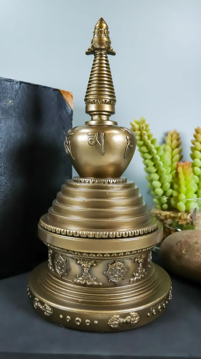 ebros gift Tibetan Buddhism Buddha Nirvana Meditation Round Stupa Jewelry Box Statue