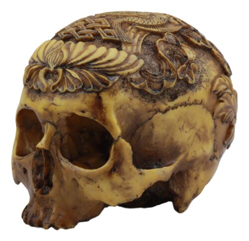 Ebros Gift Tibetan Buddhist And Hindu Kapala Tantric Ritual Skull Statue With Ashtamangala